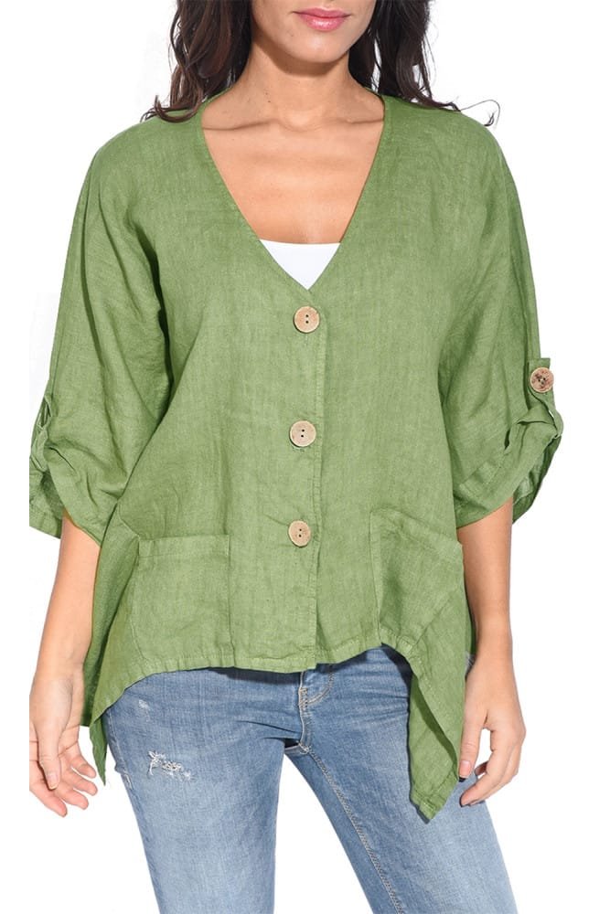 Angel Croshet Roll Tab Casual Shirt