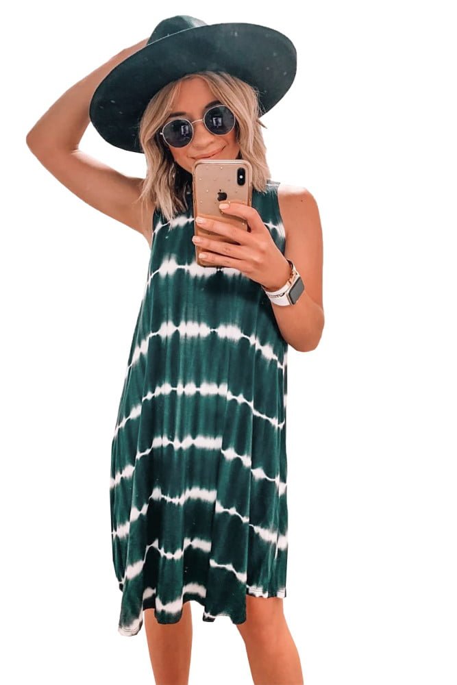 Angel Croshet Tie Dye Tank Dress