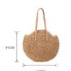 Angel Croshet ColorBlock Straw Large Round Bag