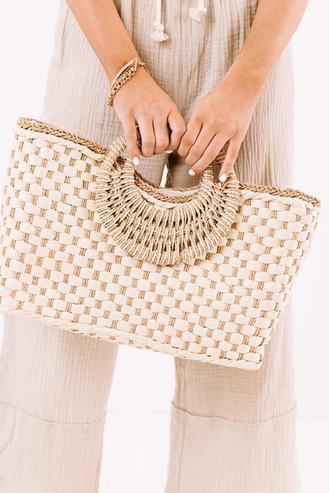 Angel Croshet Woven Handhold Beach Bag