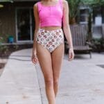 Buy swimwear for women at a store.