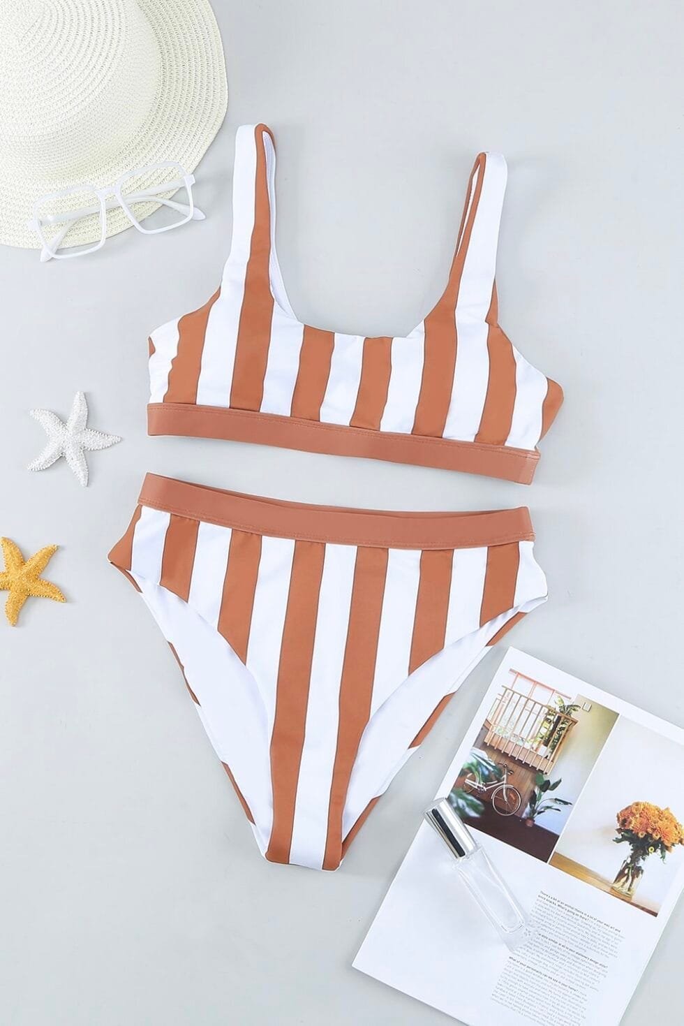 White Striped Bikini