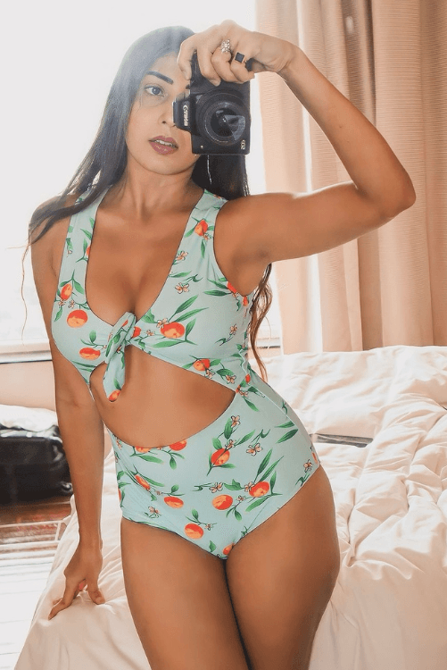 Angel Croshet Lemon Tie Front Monokini