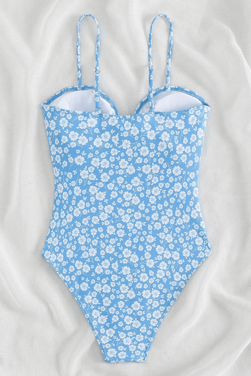 Buy Floral Tie Knot Cutout Monokini
