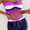 Angel Croshet Colour Block Ruffled Tie Shorts Bikini